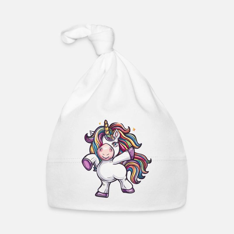 Danse colorée de la licorne Bonnet bio Bébé