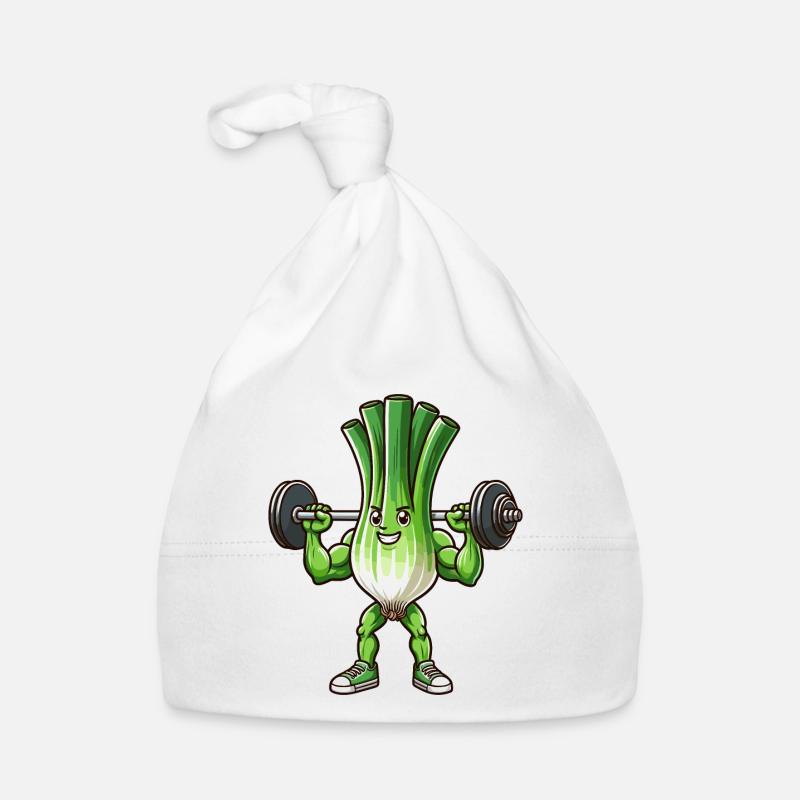 Leek Bodybuilder, Strength Training Organic Baby Cap