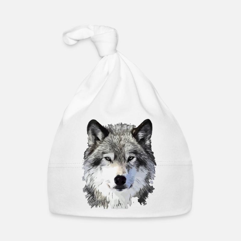 Der Wolf - Baby Bio-Mütze - Weiß