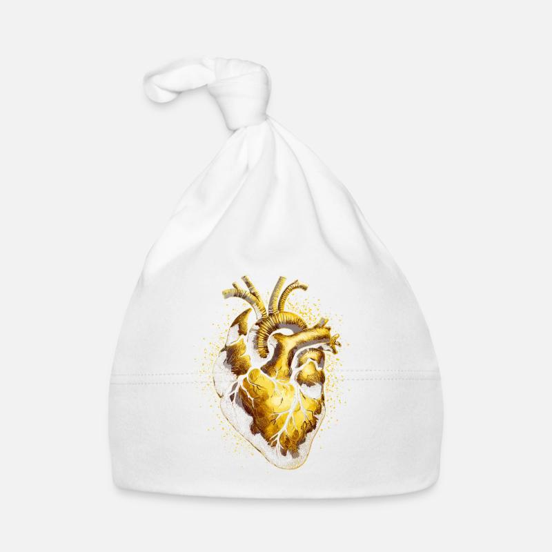 Anatomisches goldenes Herz Baby Bio-Mütze
