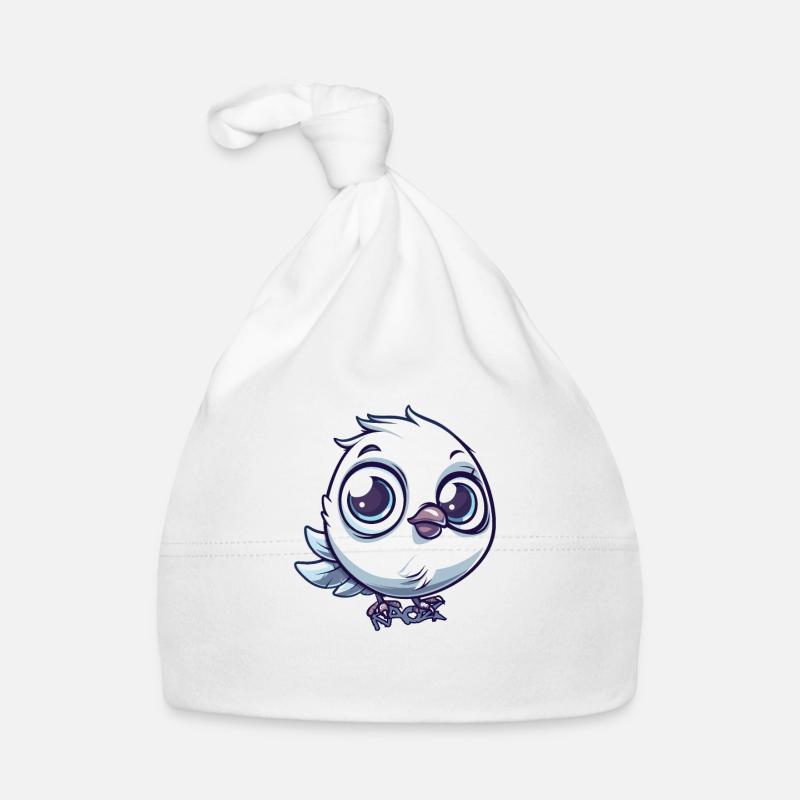Super cute cartoon chibi bird with big eyes Organic Baby Cap
