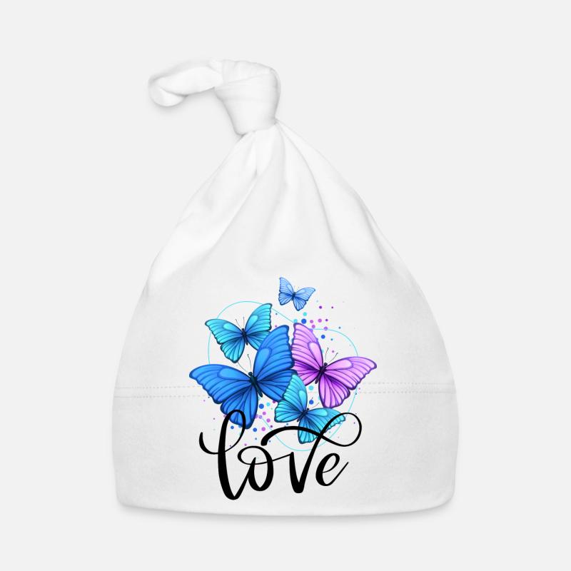 Love,Schmetterlinge,Liebe,flower power,Frau, Baby Bio-Mütze