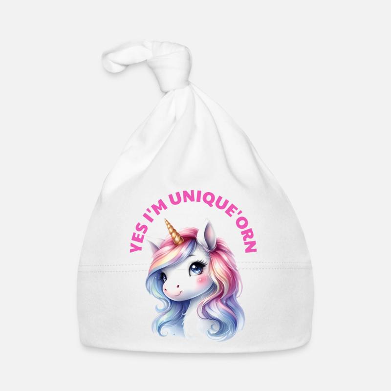 Ja, ich bin einzigartig'orn "Einhorn" Baby Bio-Mütze