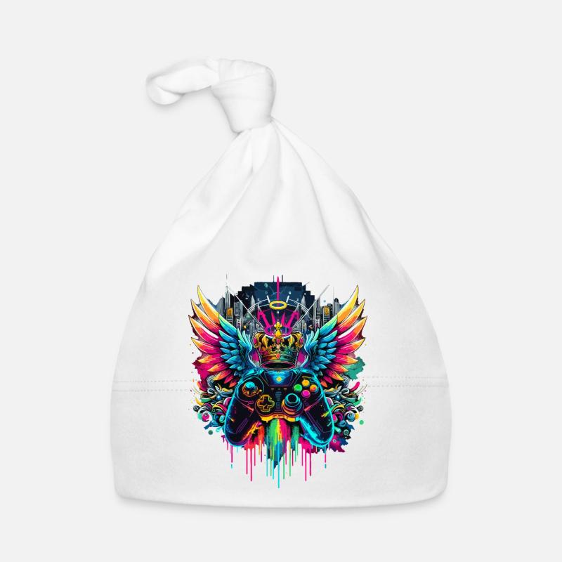 Gaming King Controller Wings Graffiti Organic Baby Cap