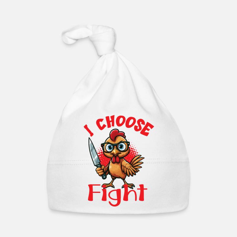 i choose fight, a funny chicken Baby Bio-Mütze