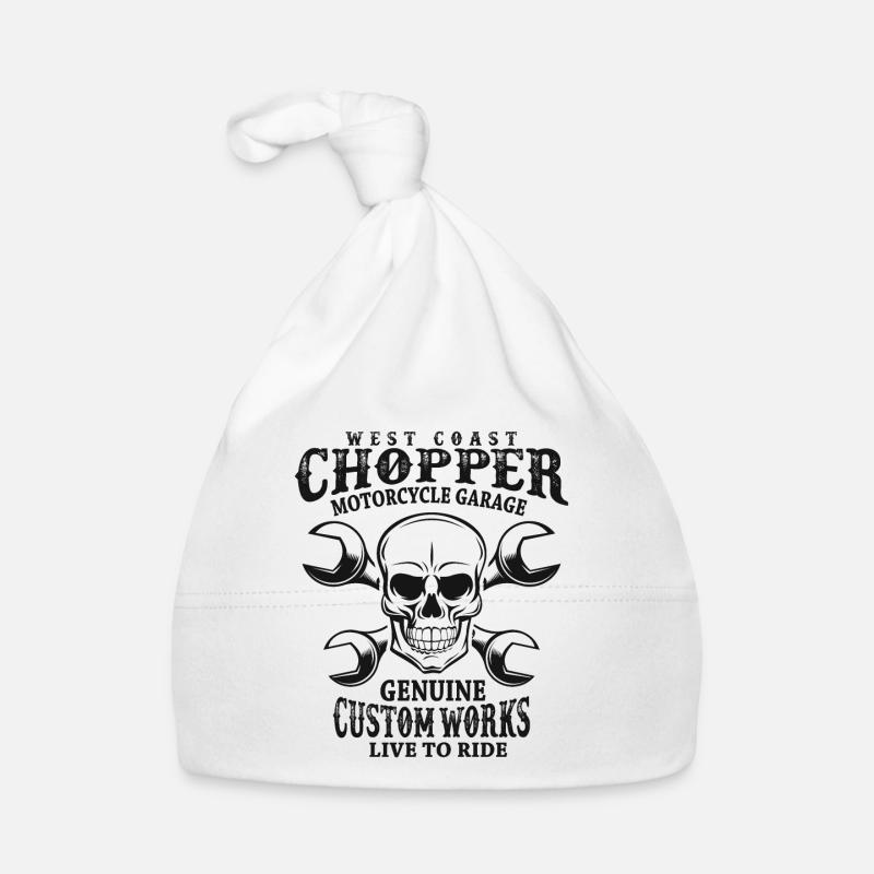 Totenkopf Biker Spruch West Coast Chopper Baby Bio-Mütze