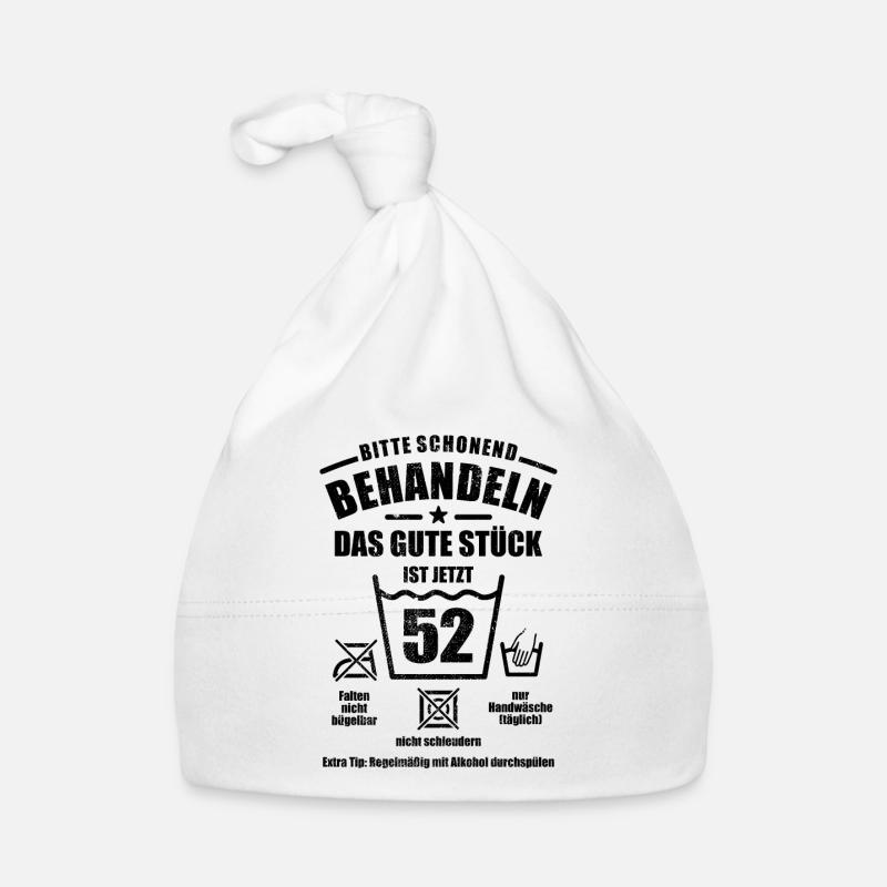 Schonend behandeln - 52. Geburtstag Geschenk Baby Bio-Mütze
