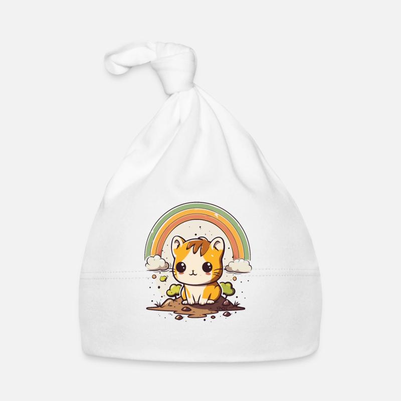 Cute clouds, hamsters and rainbows Organic Baby Cap