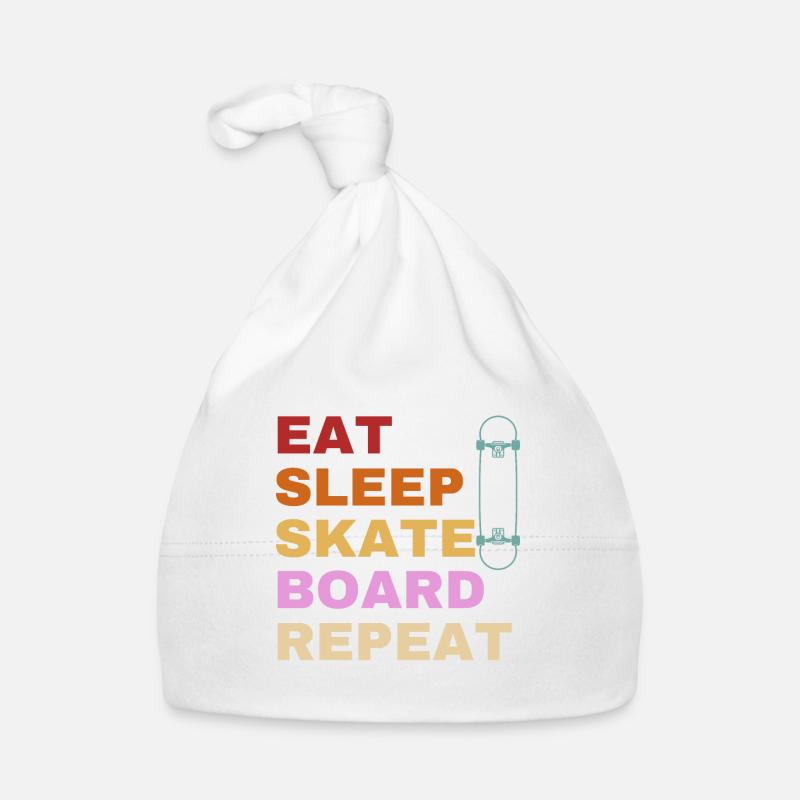 Eat Sleep Skateboard Repeat - Bonnet bio Bébé - blanc