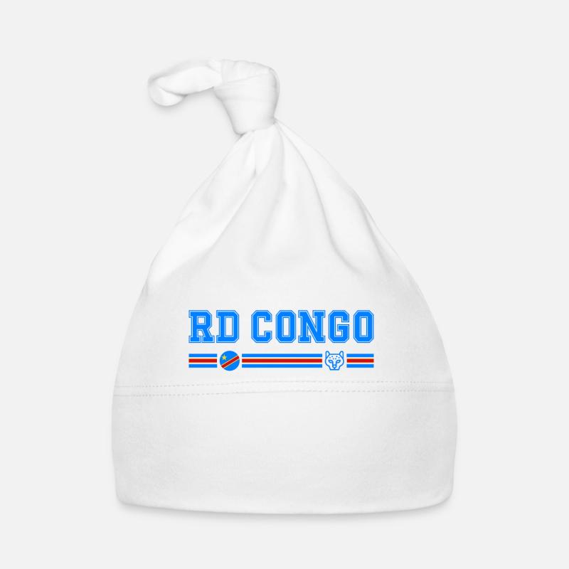 RD CONGO drapeau et emblème du Congo Bonnet bio Bébé