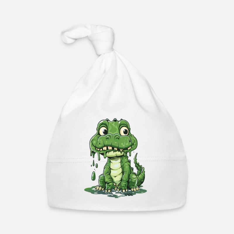 Cute Dino with Drops Organic Baby Cap