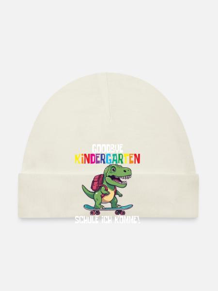 School Enrollment Dino Back to School - Organic Baby Cap - white - Front