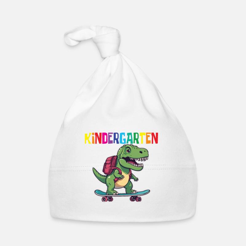 School Enrollment Dino Back to School Organic Baby Cap