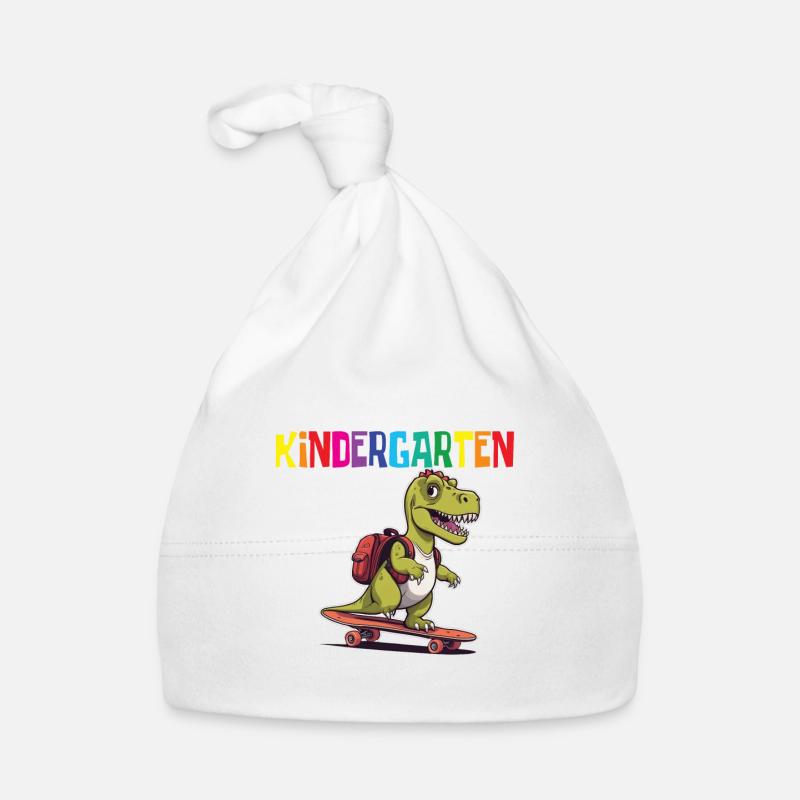 School Enrollment Dino Back to School Organic Baby Cap