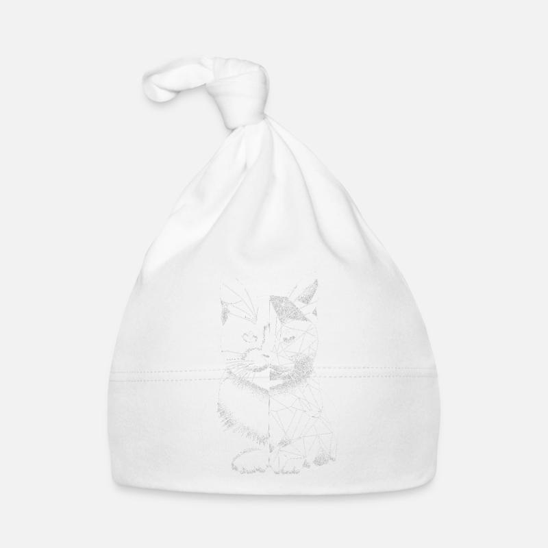 Chat polygonal géométrique Bonnet bio Bébé
