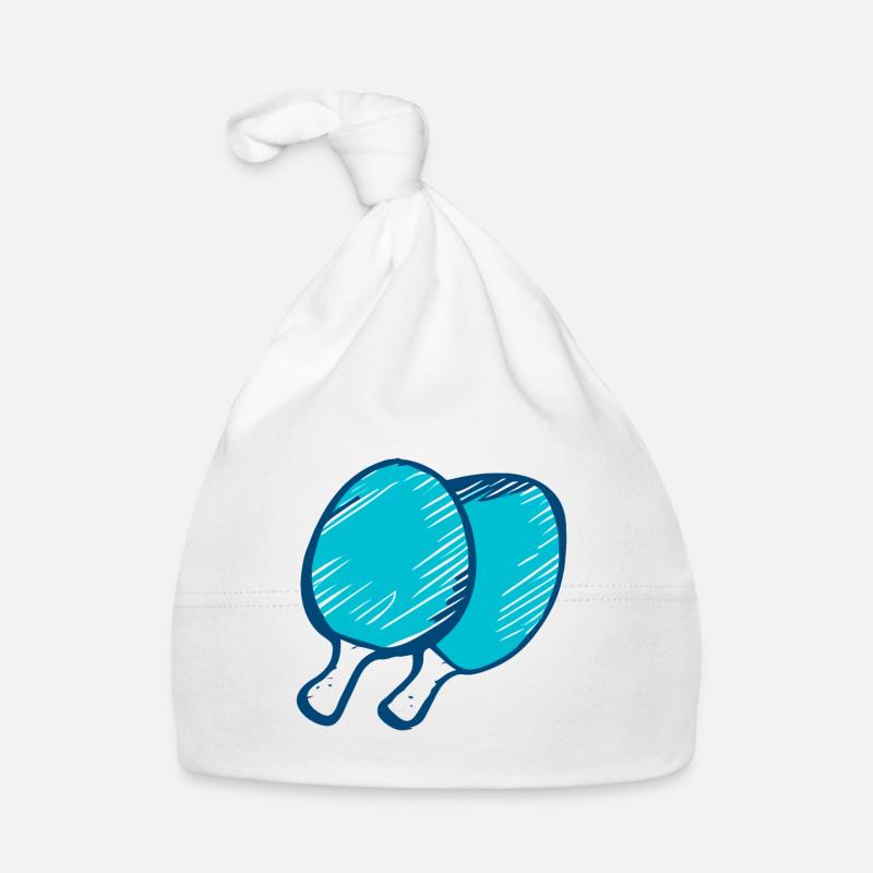 Raquettes de ping-pong - Bonnet bio Bébé - blanc