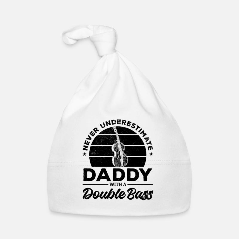 Never Underestimate Daddy With A Double Bass Doubl Baby Bio-Mütze
