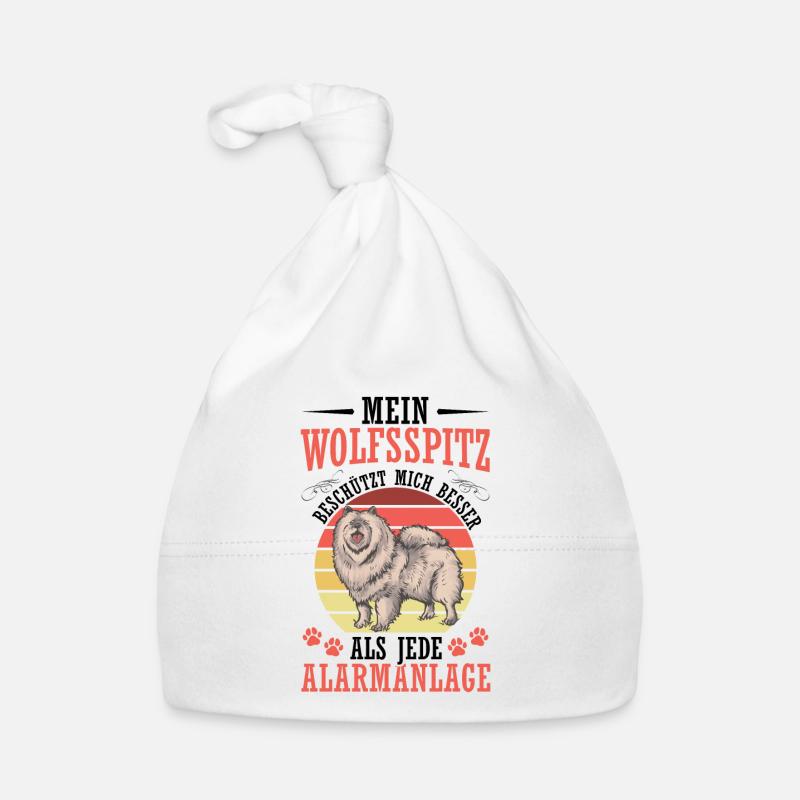Wolfsspitz beschützt mich Deutscher Wolfsspitz Baby Bio-Mütze
