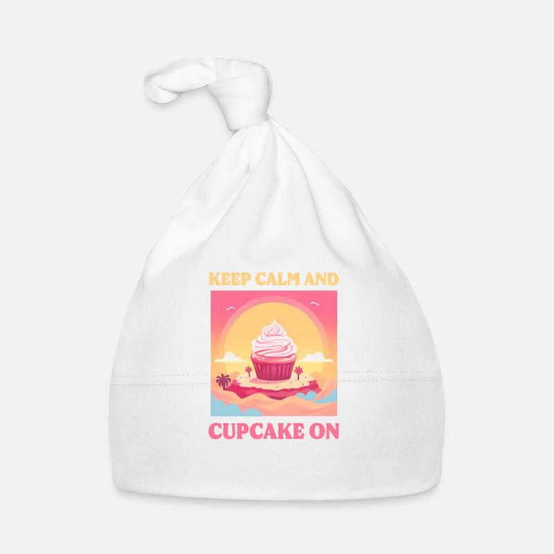 Amateur de cupcakes Keep Calm et Cupcake On Bonnet bio Bébé