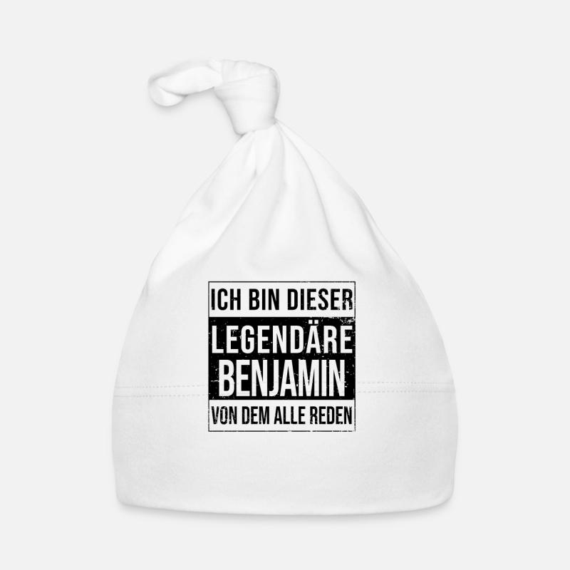 Je suis cette légende pour Benjamin - Bonnet bio Bébé - blanc