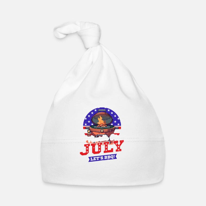 4th Of July BBQ Let's BBQ Organic Baby Cap