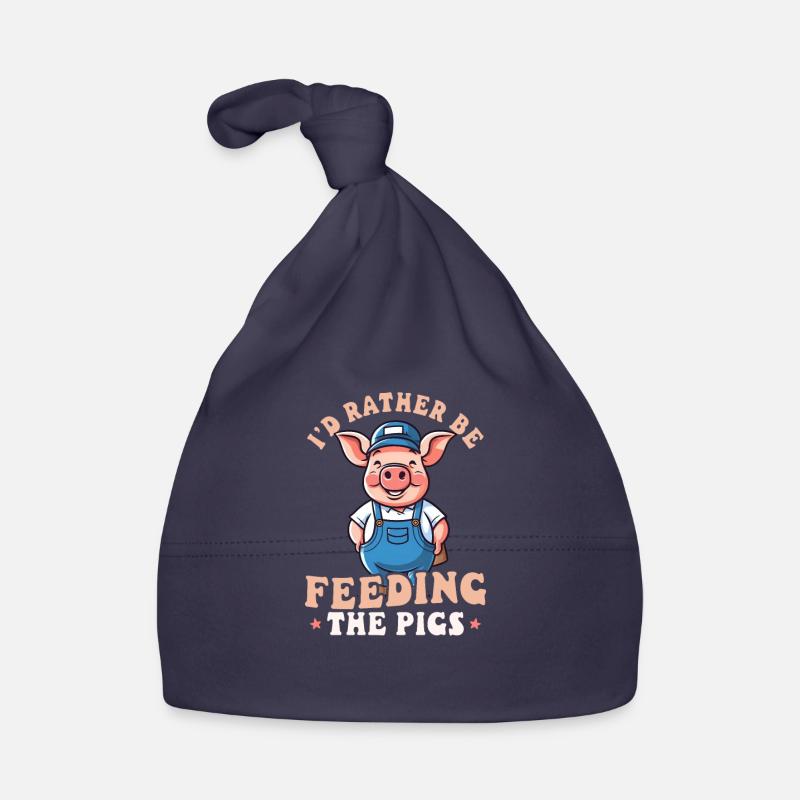 Pig Farmer Rather Be Feeding Pigs Organic Baby Cap