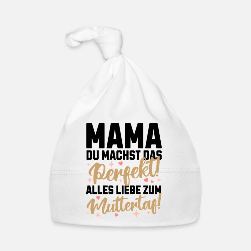 Perfekter Muttertagsgruß mit Herzen Baby Bio-Mütze