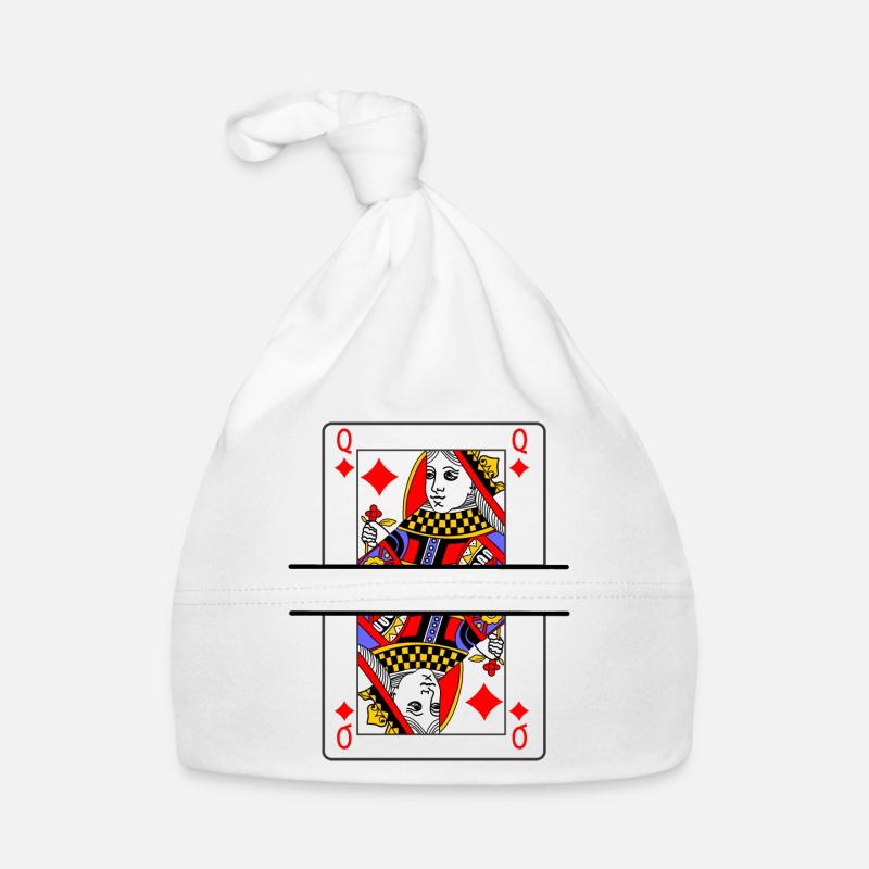 Playing card queen of diamonds with banner space Organic Baby Cap