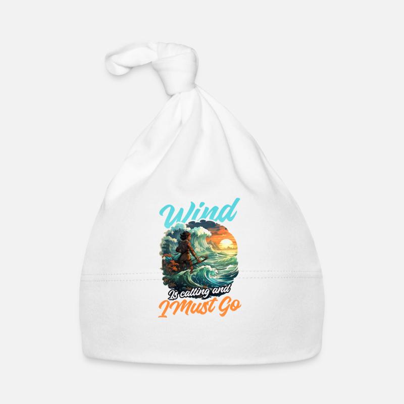 Windsurfen Windruf I Go - Baby Bio-Mütze - Weiß
