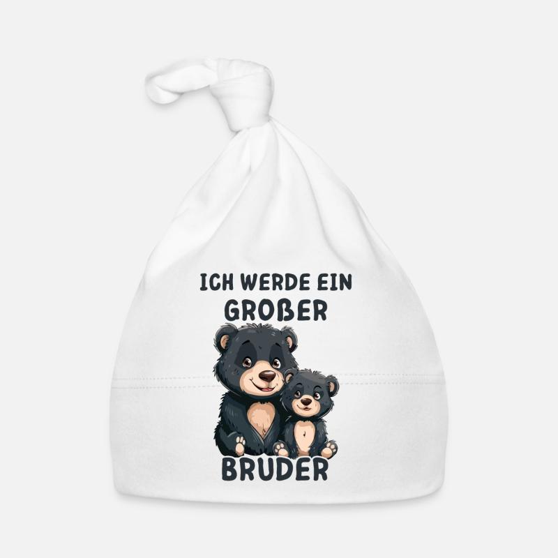 Ich werde ein großer Bruder Bär Baby Bio-Mütze