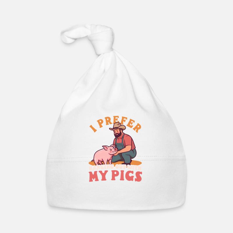 Pig Farmer Prefer Hanging Out With Pigs Organic Baby Cap