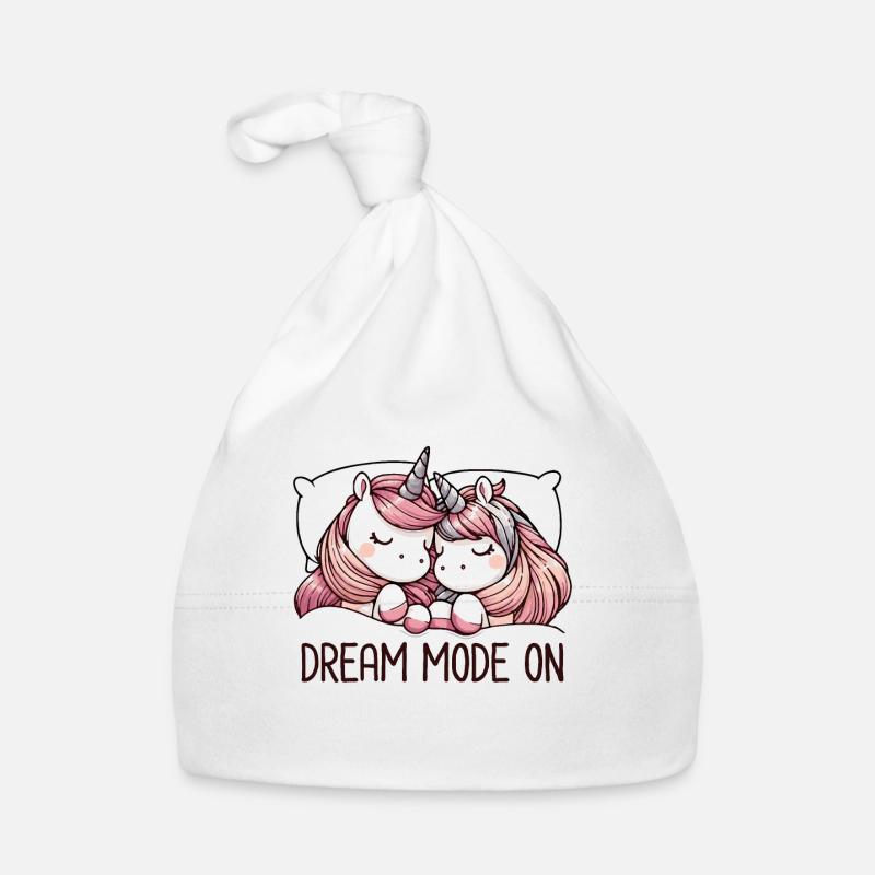 Mode rêve de licorne endormie amusante devant le Bonnet bio Bébé