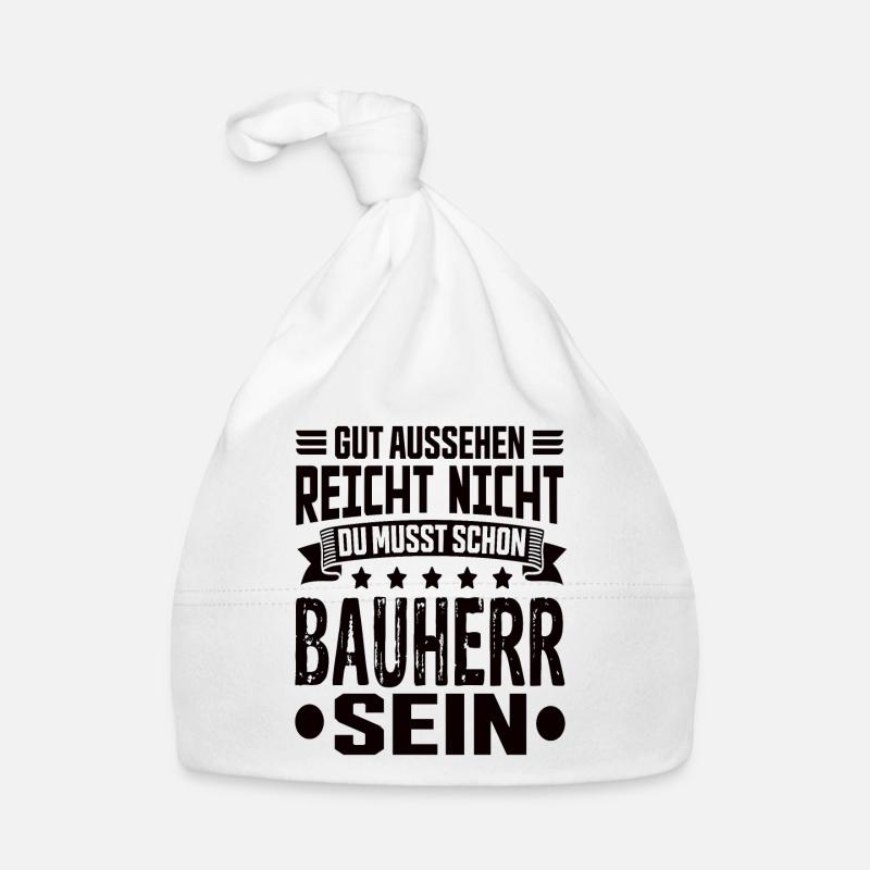 Builder Builder House builder Home Topping-out ceremony Organic Baby Cap