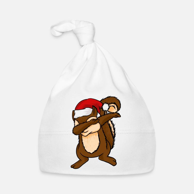 Dabbing Eichhörnchen mit Weihnachtshut Streifenhörnchen Dab Baby Bio-Mütze