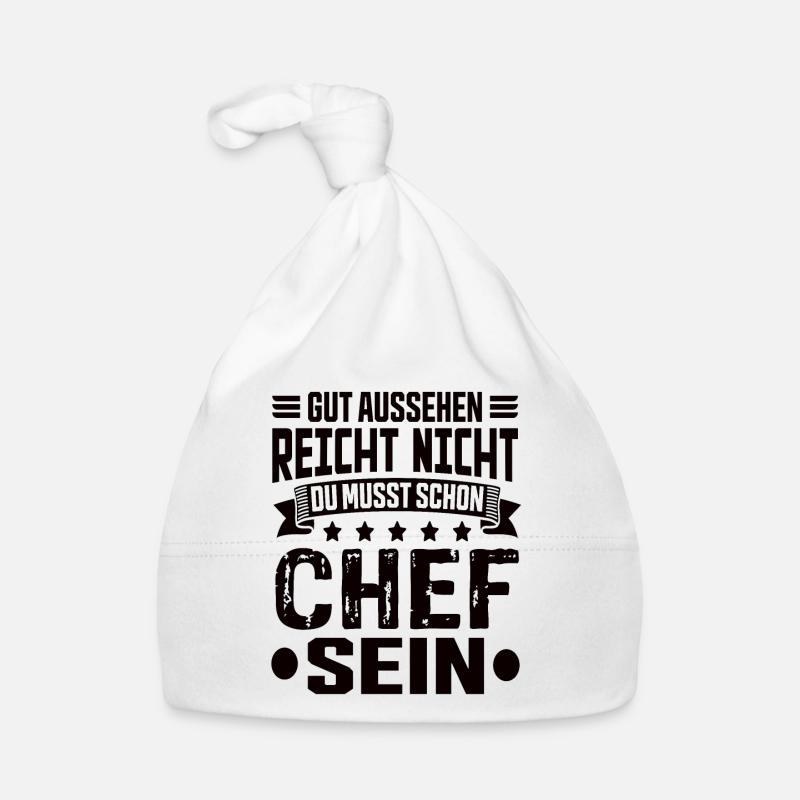 Chef Arbeit Chef Spruch Bester Chef Sprüche - Baby Bio-Mütze - Weiß