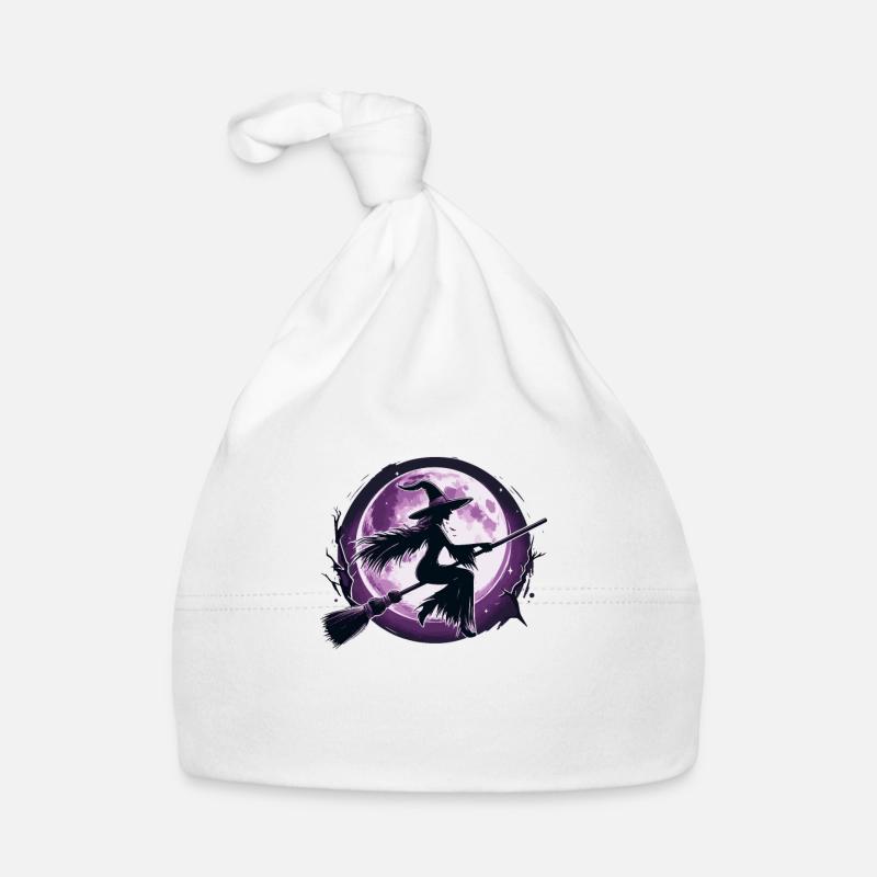 Idée cadeau de sorcières gothiques lune violette occulte Bonnet bio Bébé