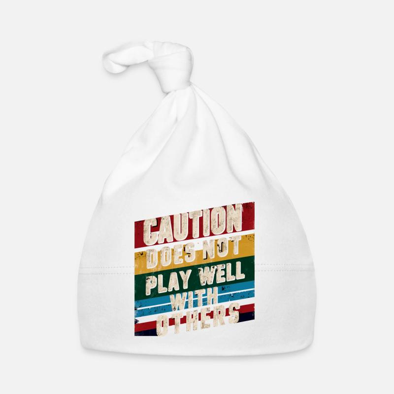 Caution Does Not Play Well With Others 90 Baby Bio-Mütze