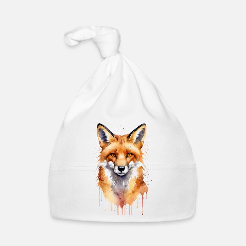 Verspieltes Fuchs Aquarell Baby Bio-Mütze