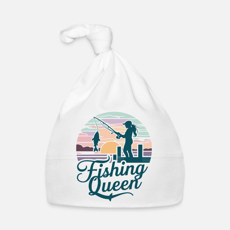 Fishing Queen - Sunset Silhouette Organic Baby Cap