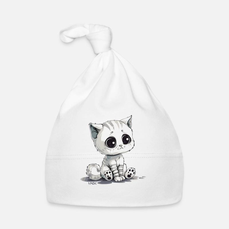 Mignon petit chaton triste Bonnet bio Bébé