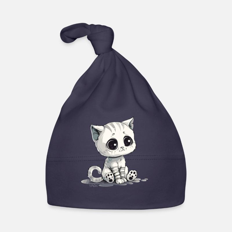 Mignon petit chaton triste Bonnet bio Bébé