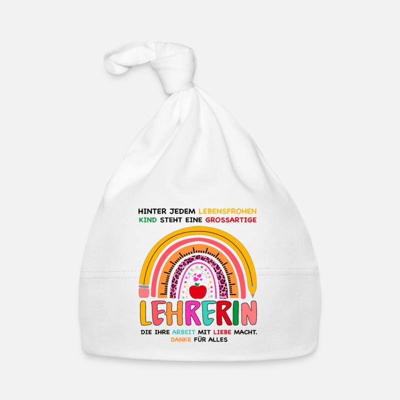 Lehrerin Spruch Geschenke Lehrerinnen Abschied Baby Bio-Mütze