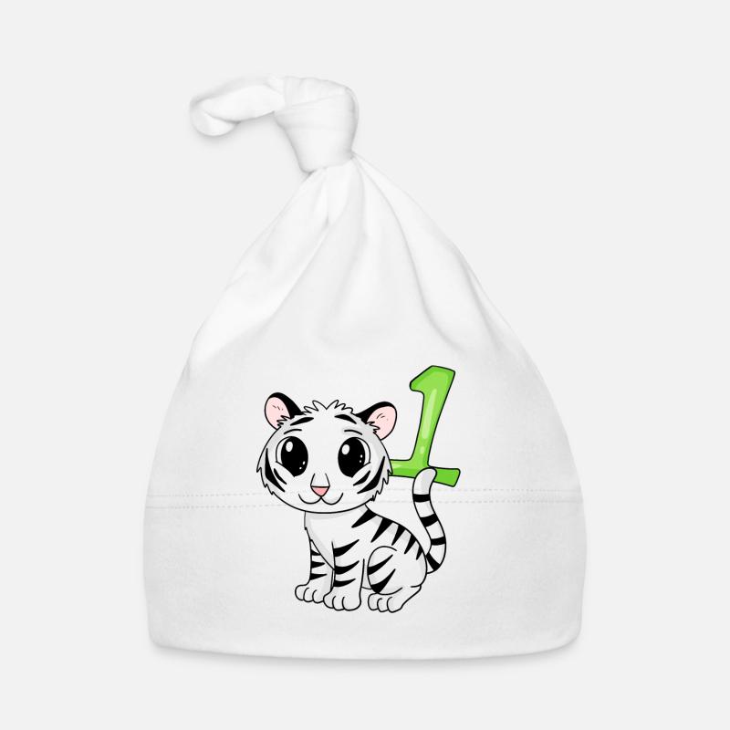 Zahl 1 Nummer Eins - Tiger Motiv Baby Bio-Mütze