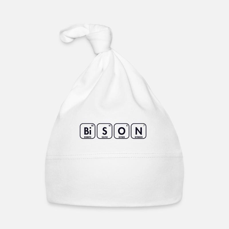 Bison Periodensystem der Elemente Buffalo Bovinae Baby Bio-Mütze