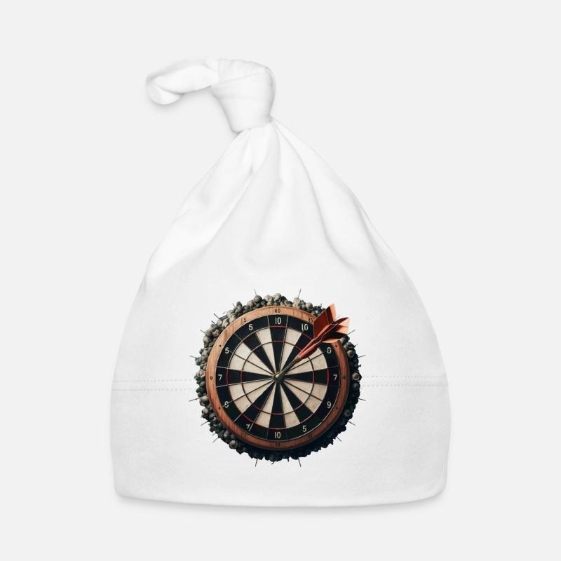 JEU DE FLÉCHETTES AVEC FLÉCHETTES DEDANS - Bonnet bio Bébé - blanc