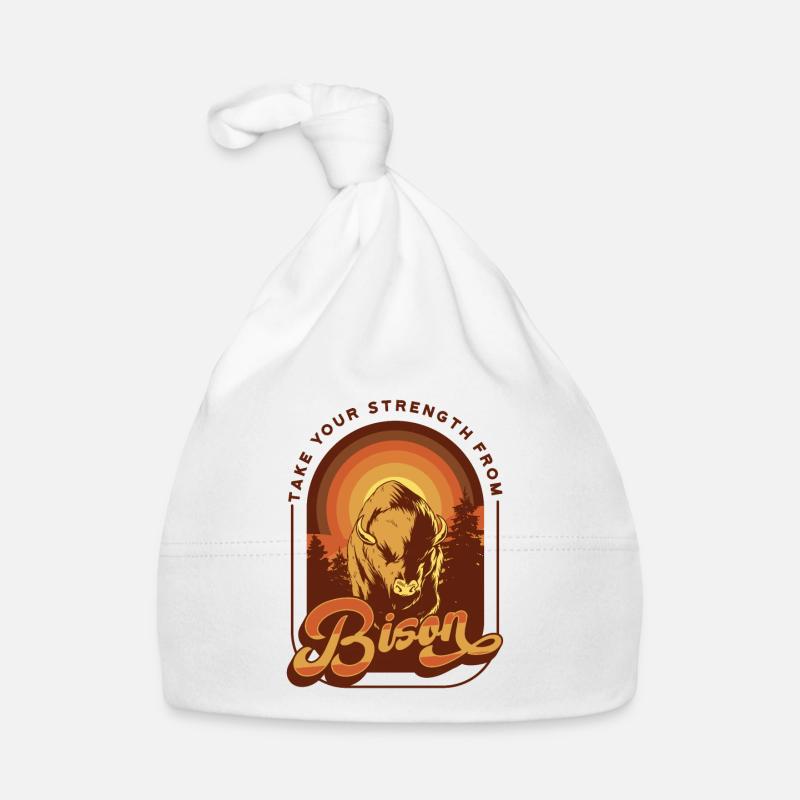 Prenez votre force de Bison Buffalo American Bonnet bio Bébé