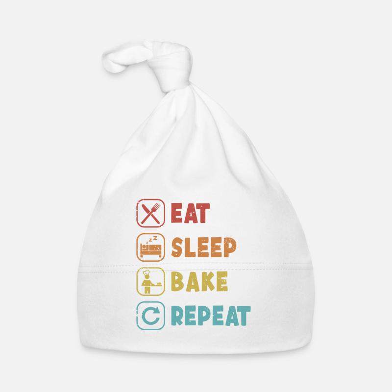 Eat Sleep Bake Repeat Bread Dough Bread Maker Organic Baby Cap
