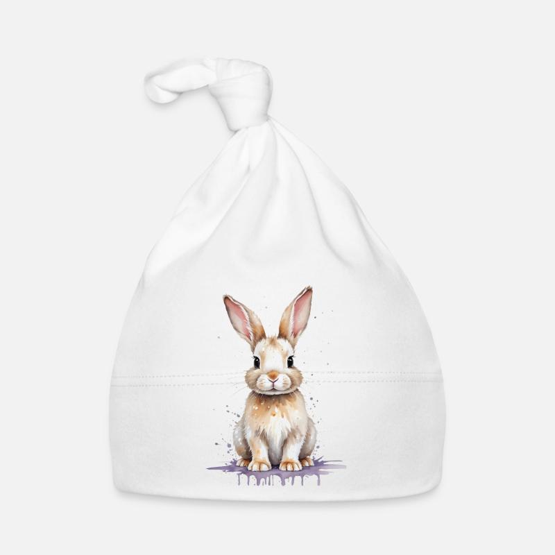 Bunny Watercolor - A Hopping Good Time Organic Baby Cap