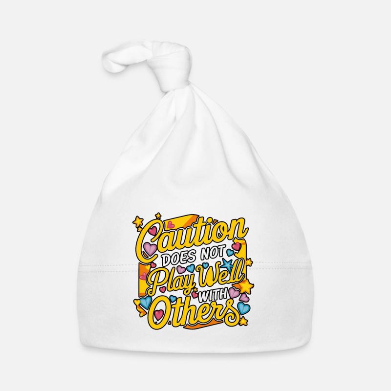 Caution Does Not Play Well With Others 92 Organic Baby Cap