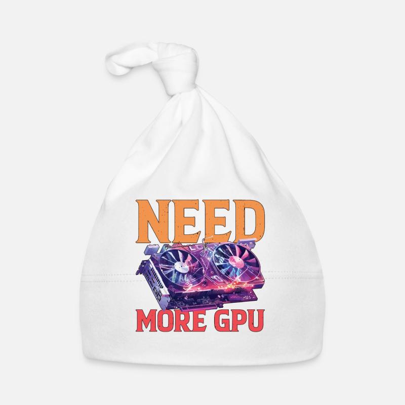 Need More Gpu 9 - Baby Bio-Mütze - Weiß